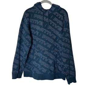 Primitive Skateboards All Over Logo Hoodie Medium Black Streetwear Pullover